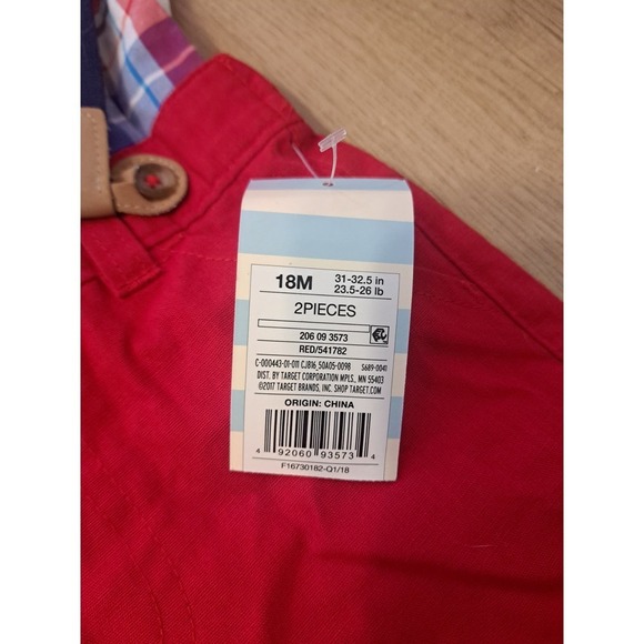 NWT Cat & Jack 2 Piece Red & Blue Baby Boys Suspender Sz 18M - Picture 3 of 3